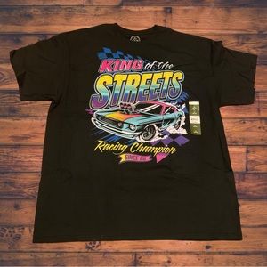 King of The Streets Neon Racing Champ 69 Shirt NASCAR Racing Retro Vintage Style